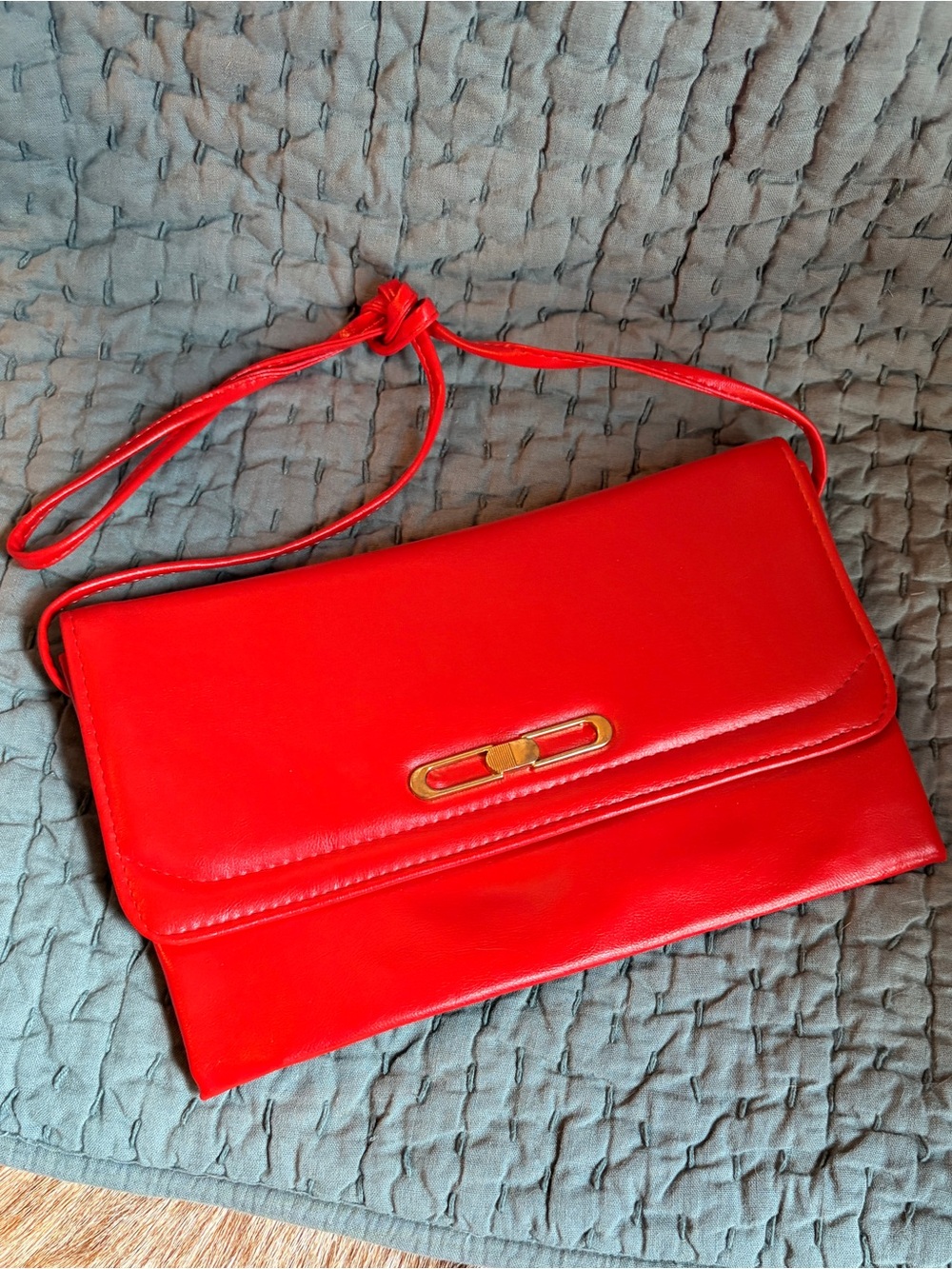 Vintage Red Envelope Purse; clutch or cross body